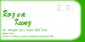 rozsa kunz business card